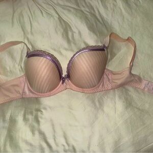 Freya Purple and Pink Underwire Bra with Textured Cups